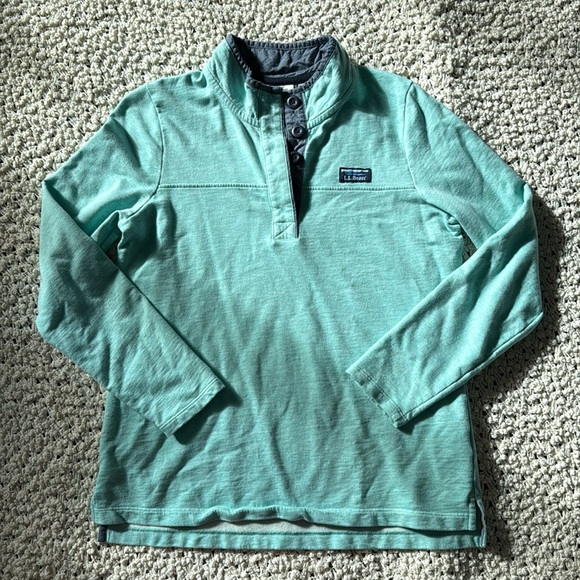 🌊 LL Bean Cotton Rugby 1/4 Button Pullover 🌊 - Picture 2 of 7
